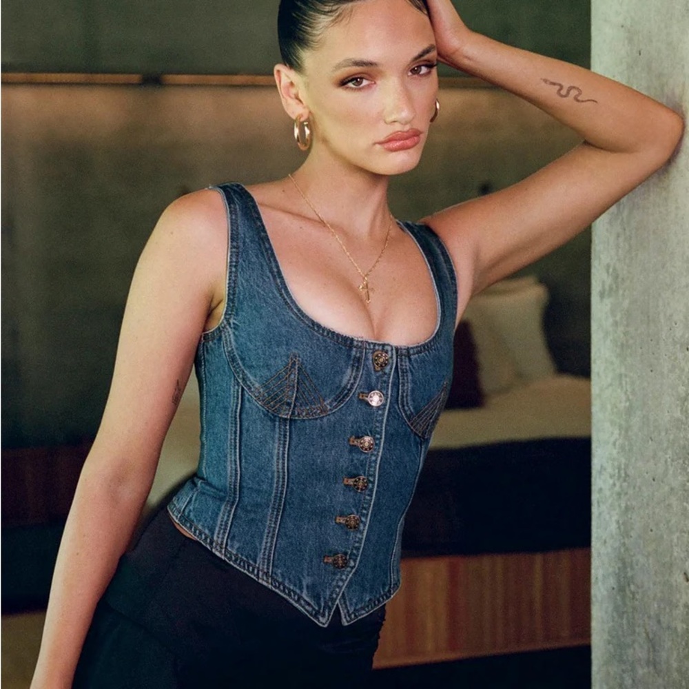 NWT Lioness/Princess Polly After Hours denim corset